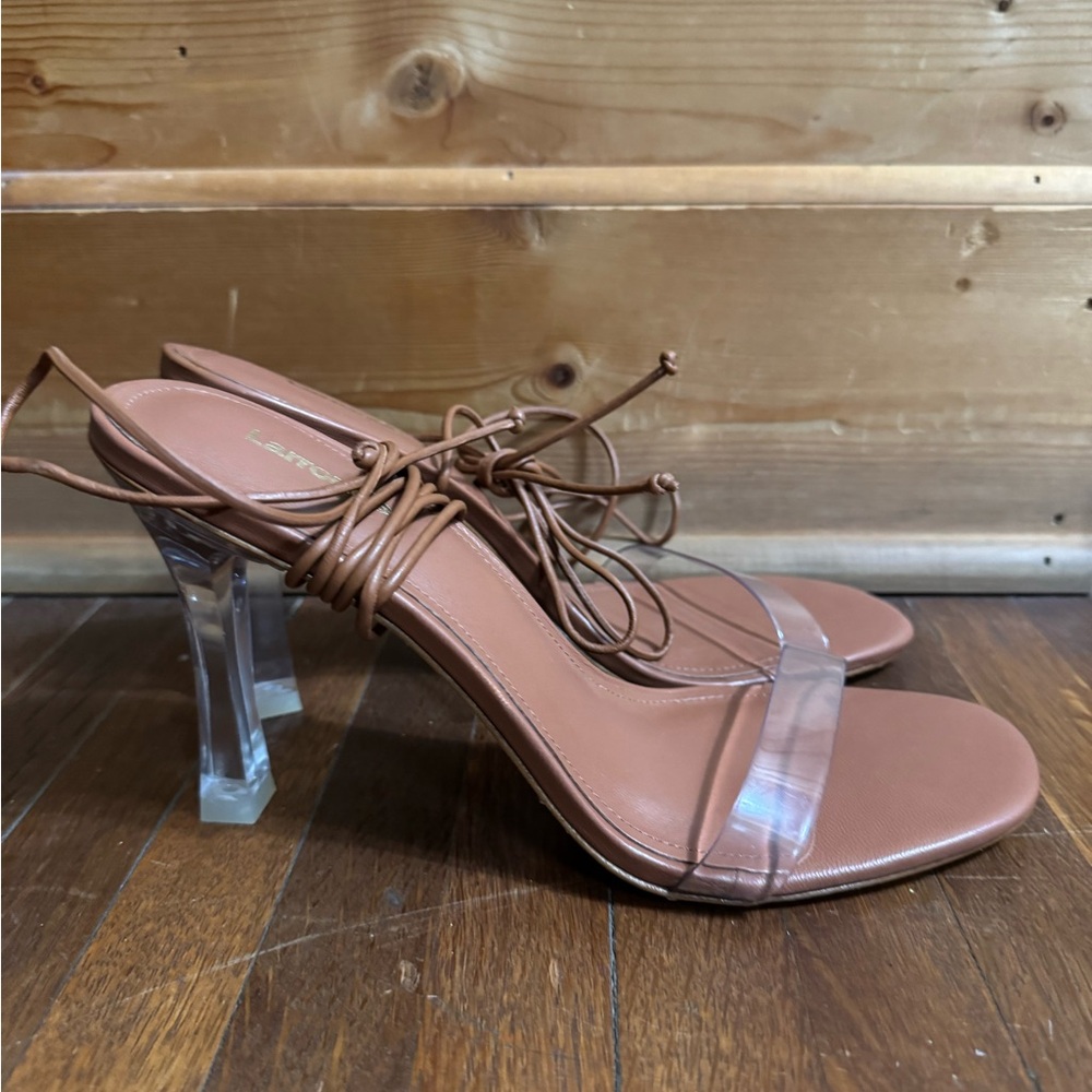 Larroude wrap around leather sandals size 9